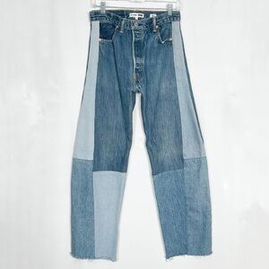 RE/DONE x Levi’s Two-Tone Patchwork Wide Tapered Jeans 25